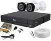 Kit supraveghere video 2 camere, FULL HD, IR 20m, DVR cu AI si accesorii