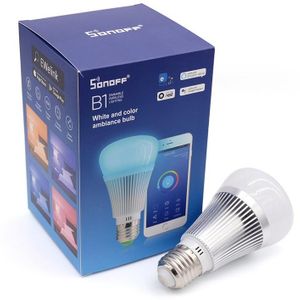 Bec LED RGB, Dimabil, E27, control wireless, Sonoff B1