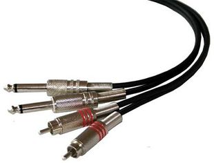 Cablu audio 3M 2 RCA la 2 Jack 6.3 Mono
