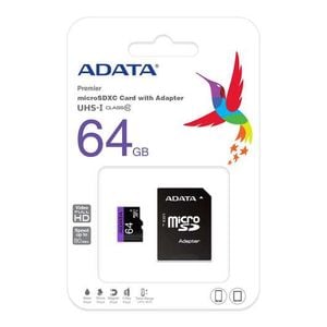 CARD MicroSD ADATA 64GB Clasa 10, AUSDX64GUICL10-RA1