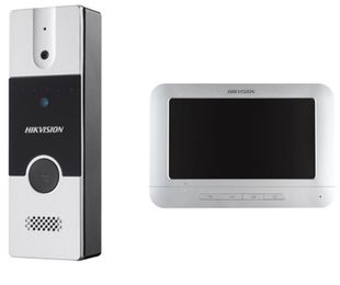 Kit videointerfon Hikvision 4 Fire, 7 inch, DS-KIS202T