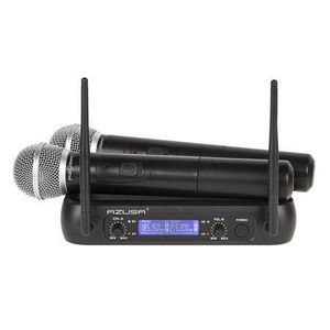 [RESIGILAT] Set 2 microfoane wireless + receptor VHF AZUSA, MIK0141-R