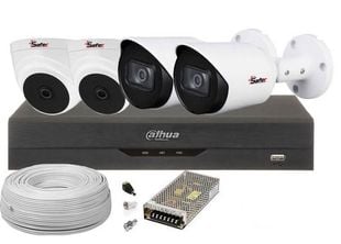 Kit supraveghere mixt complet, 4 camere FULL HD, IR 20m
