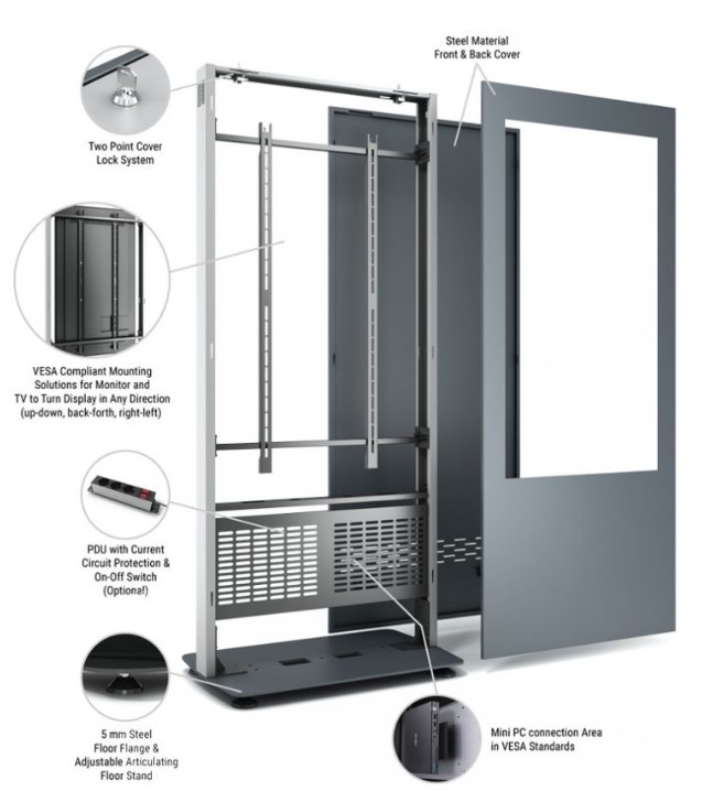 Imagine KIOSK-TOT-43-B01V43N-BBB totem pentru monitoare 43", metal