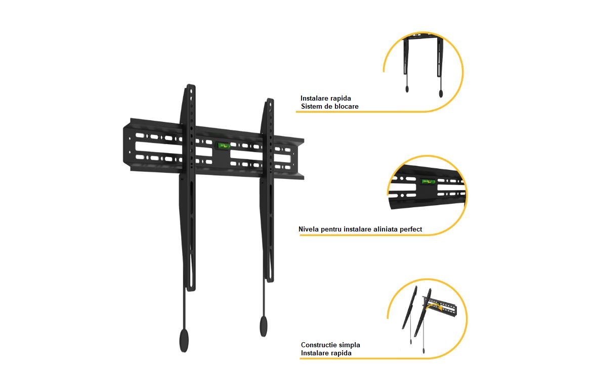 Suport TV SUPLCD-BM-CPF600 montare perete, schema tehnica