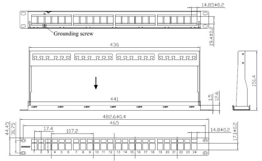 Imagine HSER0240GS schema tehnica patch panel