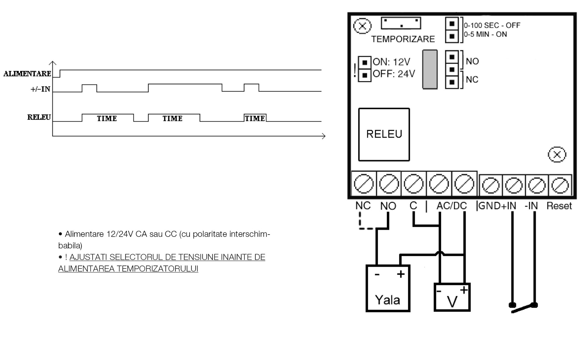 imagine temporizator schema electrica T-100T-1