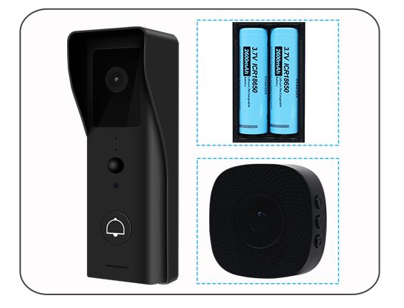 Imagine-Videointerfon-Secukey-SECUKEY-B1-Tuya-Wi-Fi-2MP-IR-USB-5V-2A-card-TF-senzor-PIR-sonerie-interior-negru-Baterii