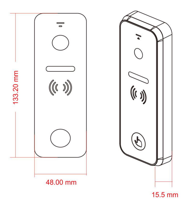 Videointerfon exterior argintiu aluminiu SAFER 4 fire
