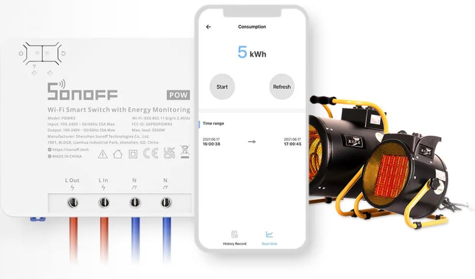 releu Sonoff, masurare consum curent electric