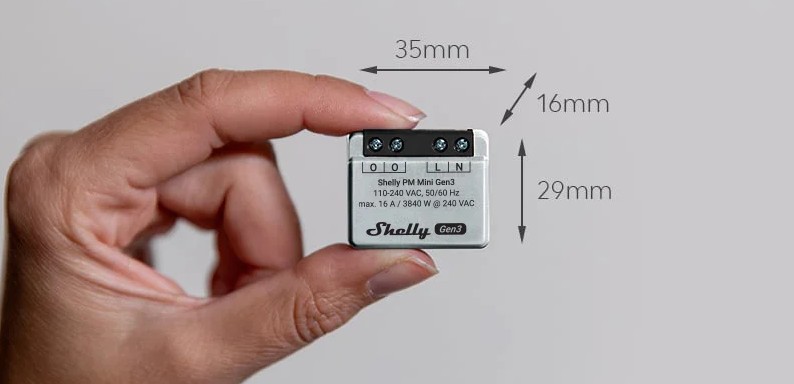 dimensiuni reduse Shelly Plus PM Mini GEN3