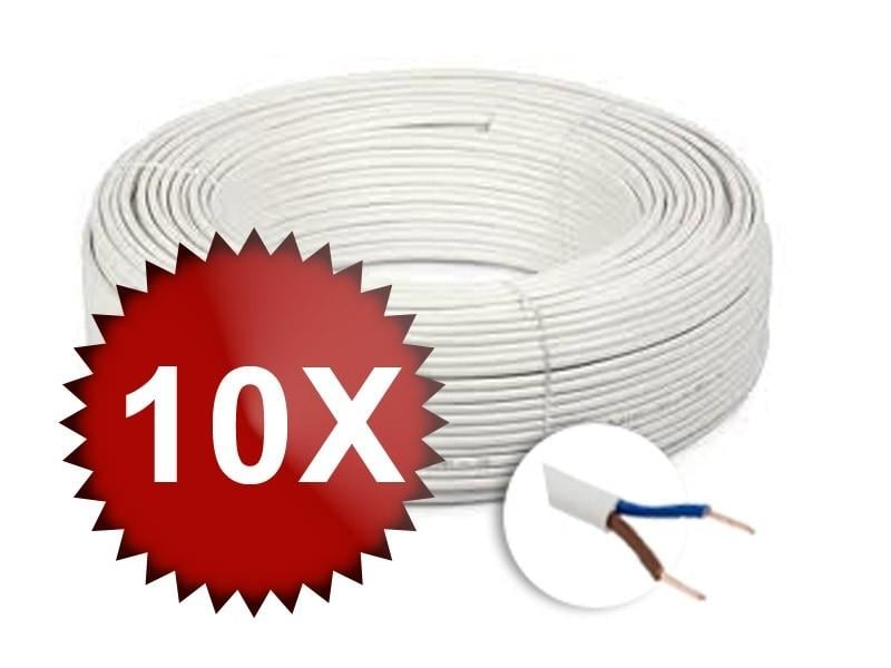 10 role x cablu alimentare 100m camere supraveghere plat 2 x 1 mm