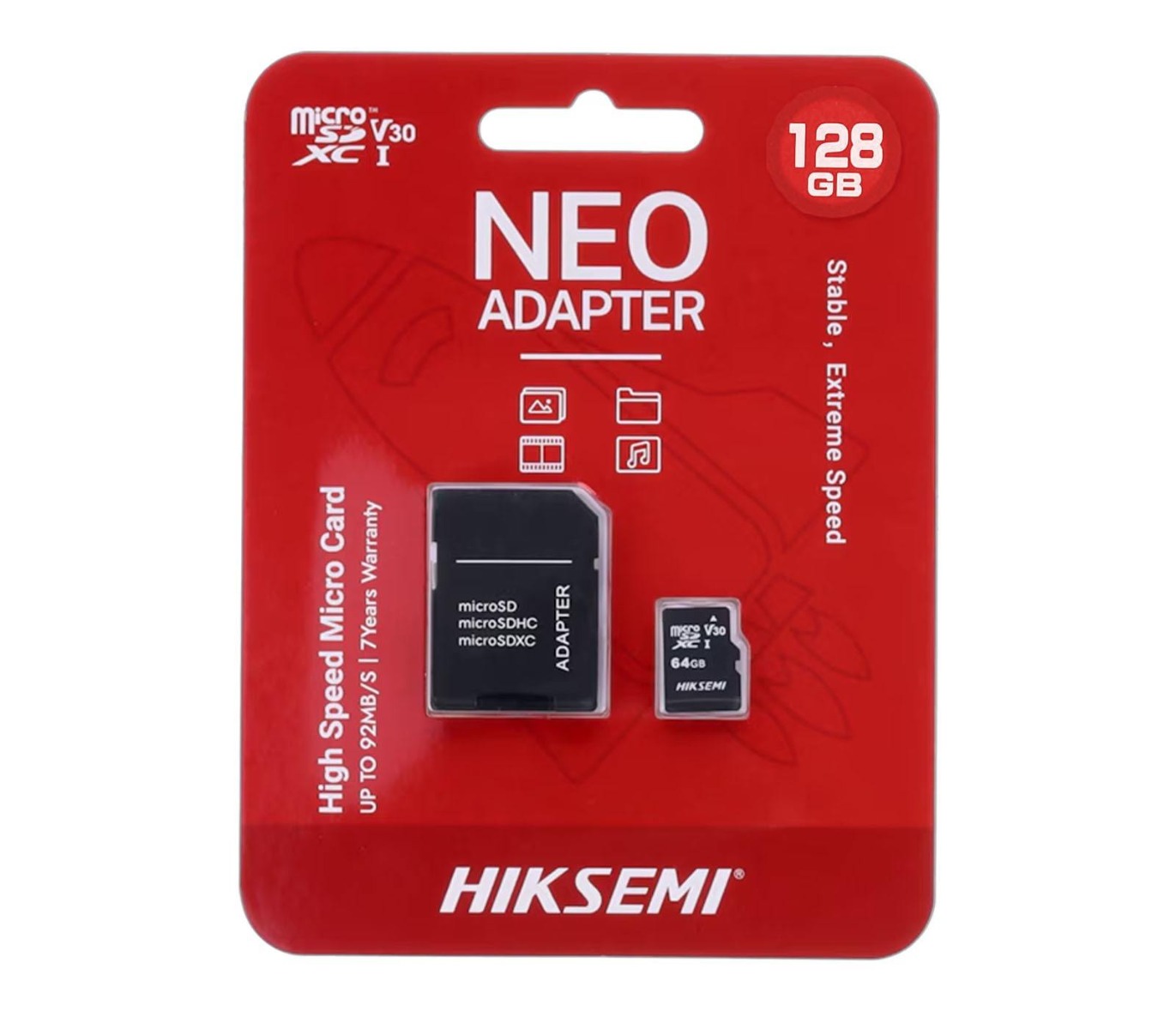 Micro SD XC 128GB clasa de viteza V30, 92Mb/s - HikSemi by Hikvision HS-TF-C1STD-128G