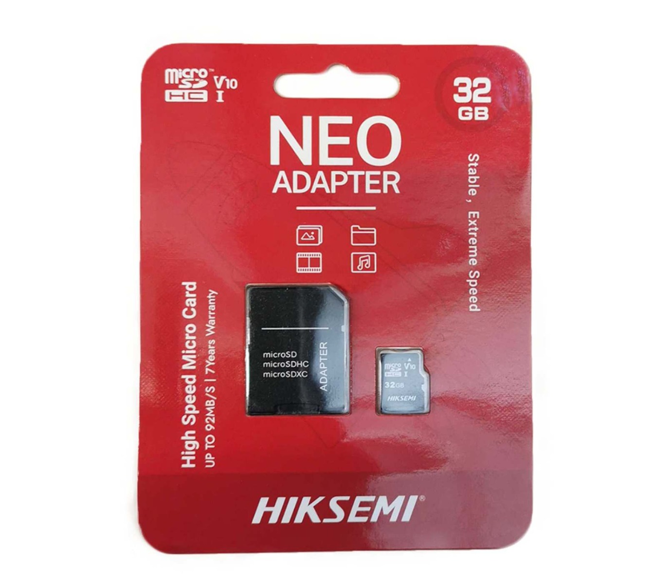 Micro SD 32GB, V10 cu adaptor, 92Mb/s -  HikSemi by Hikvision HS-TF-C1STD-32G-A