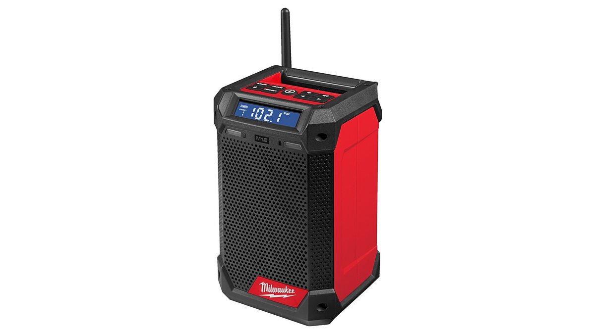 Radio Milwaukee M12 RCDAB+-0, cu incarcator, adaptor 230V, tehnologie Dab+, tuner AM/FM, Bluetooth, port USB, IP54, 4933472114