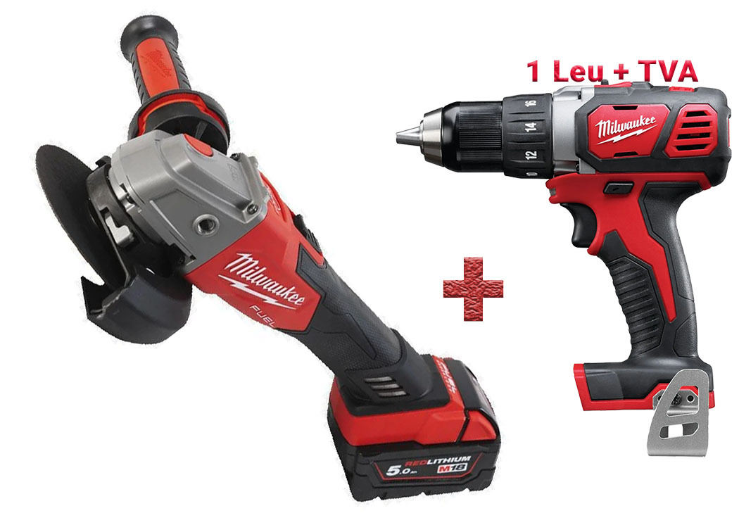 Polizor unghiular cu acumulator Milwaukee M18 FSAG125XB-502X, 125mm, 8500 RPM, motor fara perii, functie RAPIDSTOP, 4933478430-PROMO