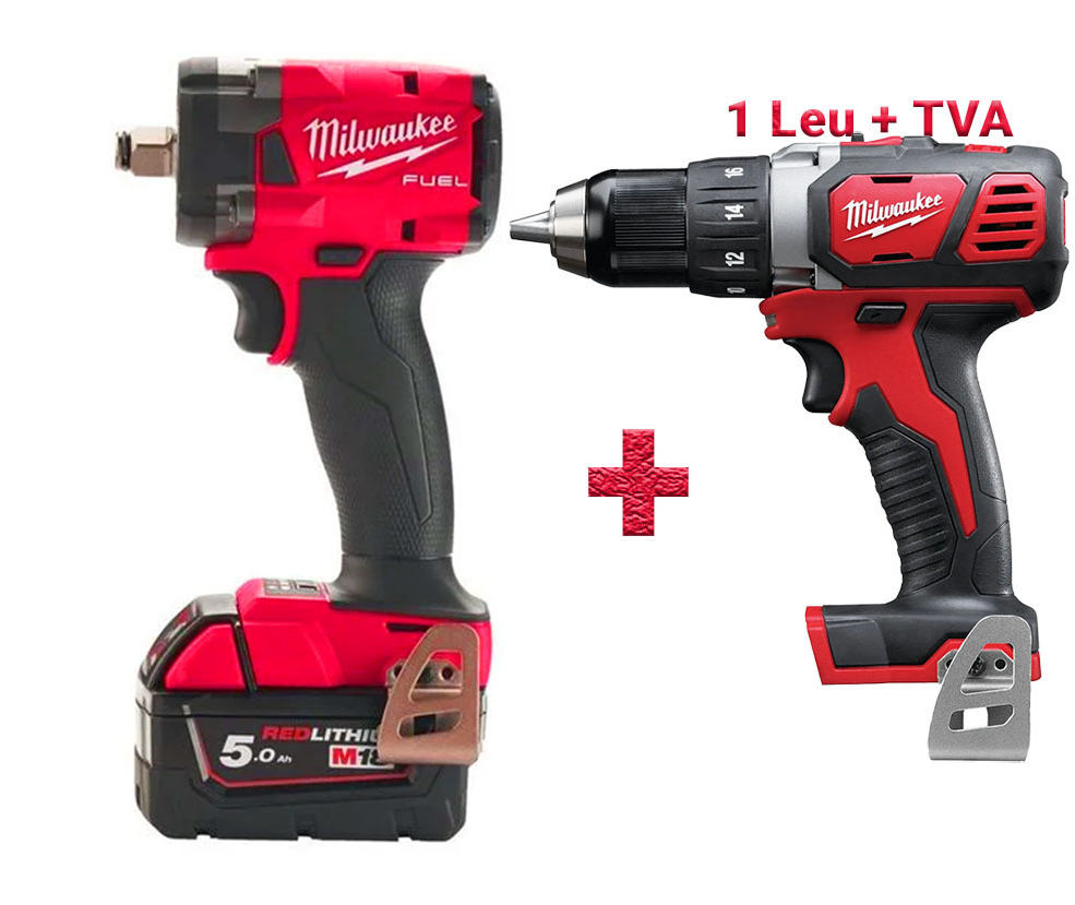 Cheie de impact 1/2 inch Milwaukee M18 FIW2F12, 339Nm, 3500 ipm, 2x acumulatori, incarcator, 4933478444-PROMO