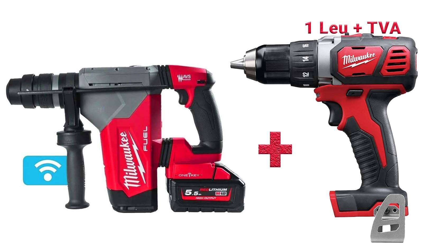 Ciocan rotopercutor cu acumulator Milwaukee M18 ONEFHPX-552X, SDS-Plus, 32mm, 5.0J, 4600 BPM, sistem FUEL si ONE-KEY, 4933478496-PROMO