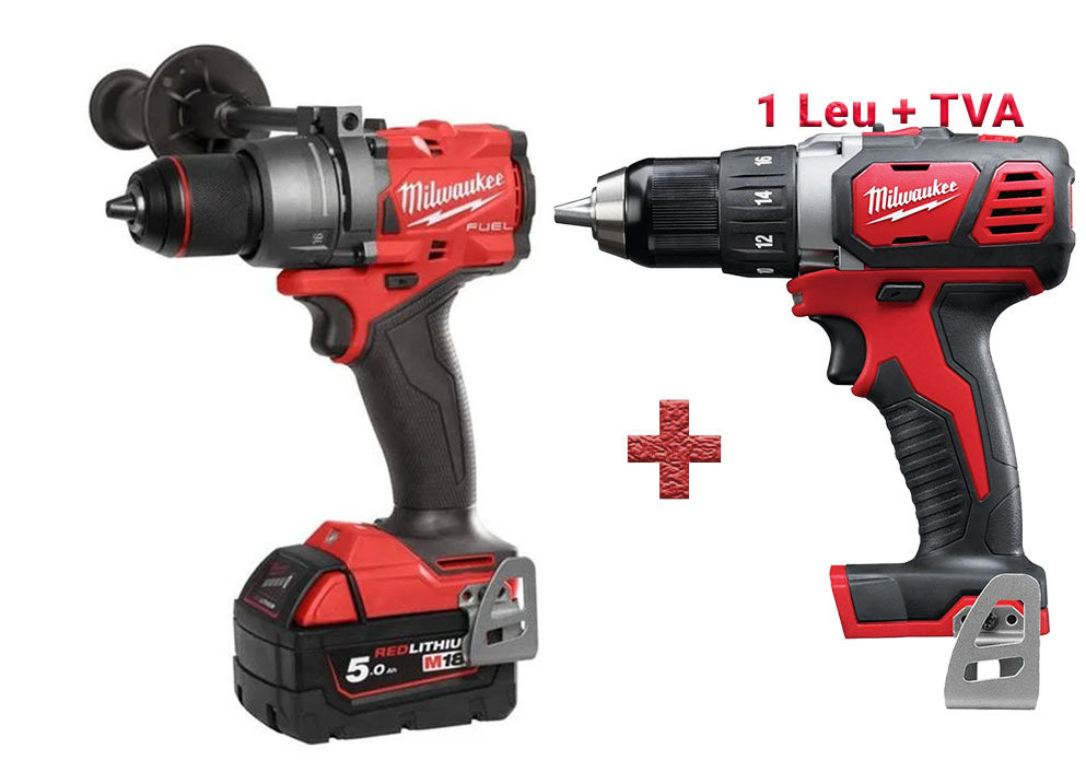 Masina de gaurit cu percutie Milwaukee M18 FPD3-502X, 158 Nm, 18V, 2100 rpm, 2x acumulatori, incarcator, 4933479860-PROMO