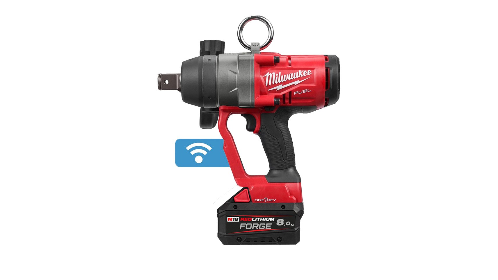 Cheie de impact 1inch Milwaukee M18 ONEFHIWF1-802X, 2400Nm, 2500 ipm, diametru surub M42, 2x acumulatori, incarcator, 4933499254