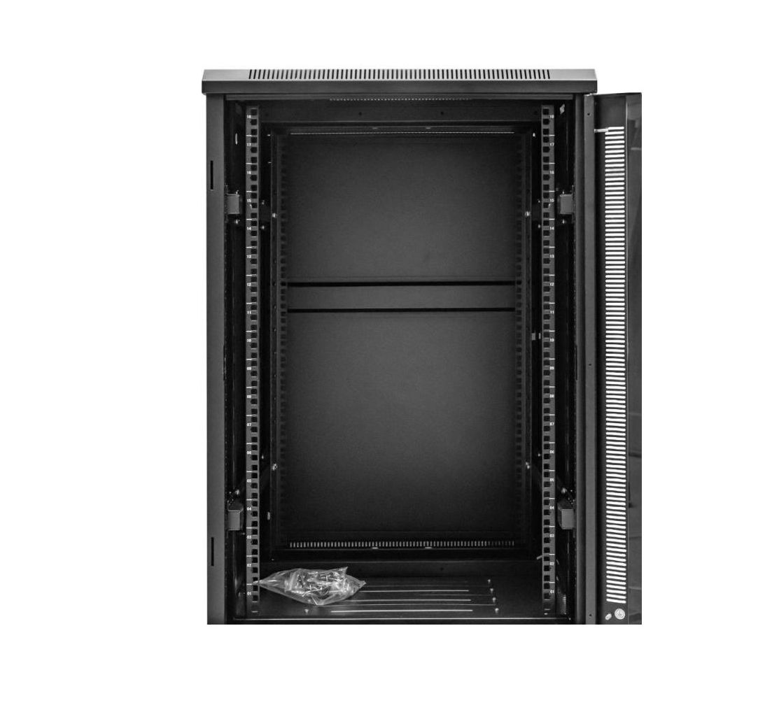 Rack 42U, 19 inch, 800x1000, usa fata din metal perforat, pe sol, 158kg, CAB-FE 8042 8100