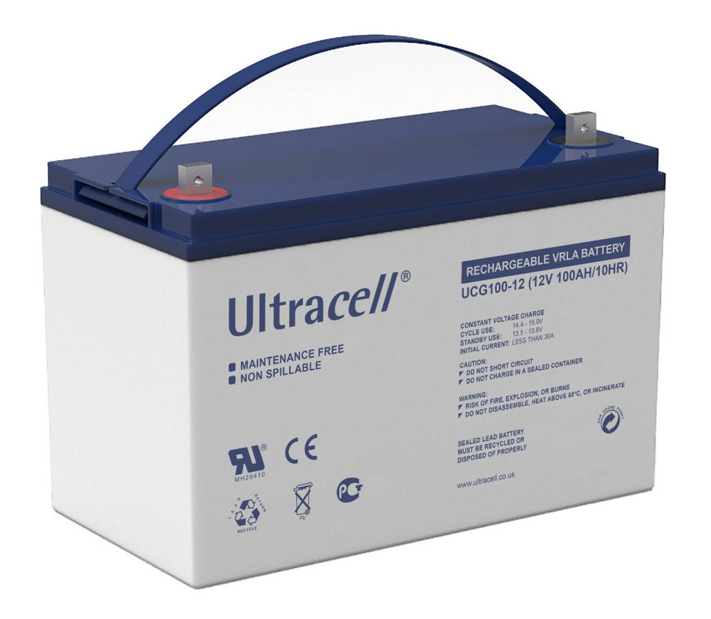 Acumulator VRLA 12V, 100Ah Deep Cycle Gel, Ultracell UCG100-12 F11, Terminal F11