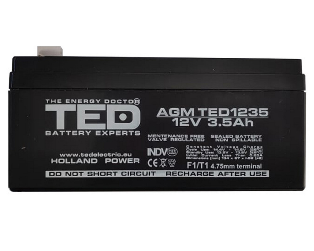 Acumulator VRLA, 3.5 AH / 12 V, TED BAT0219