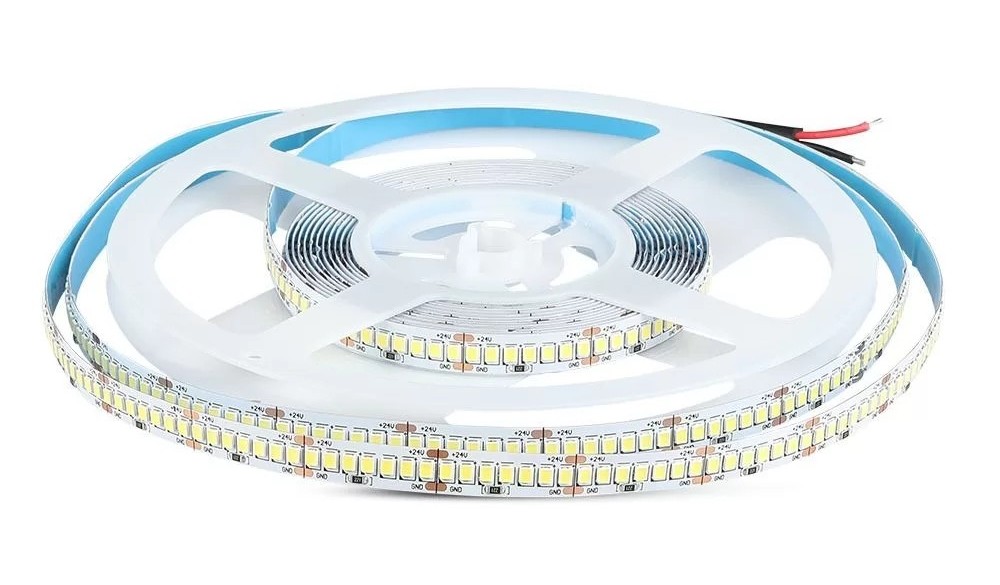 Banda LED SMD 2835 V-Tac SKU-212599, 3000K, 2430lm, 24V, 5m, IP20