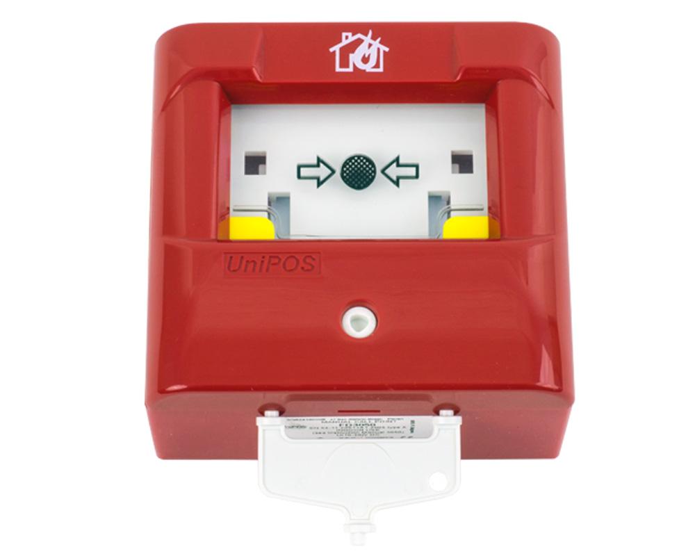 Buton de incendiu conventional rosu cu sticla Unipos, FD3050