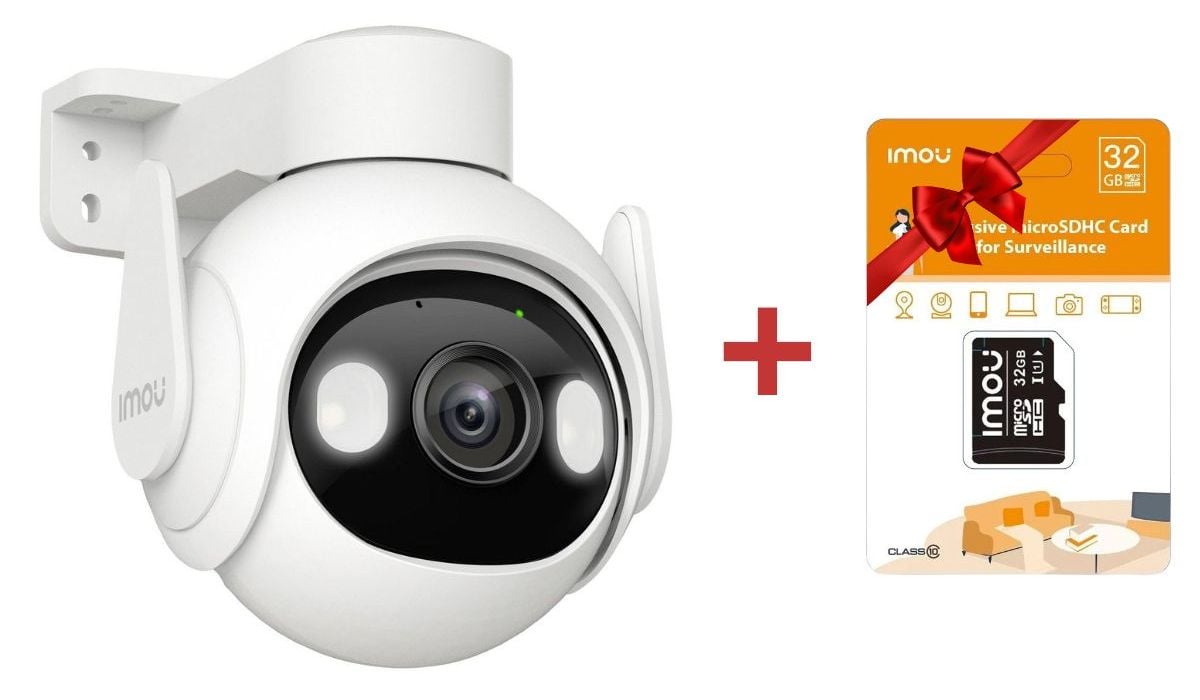 Camera wireless Imou Cruiser 2 + card microSD 32GB cadou, 5MP 3K, Iluminare dulala, Audio, Alarma, IP66, IPC-GS7EP-5M0WE+SD32GB