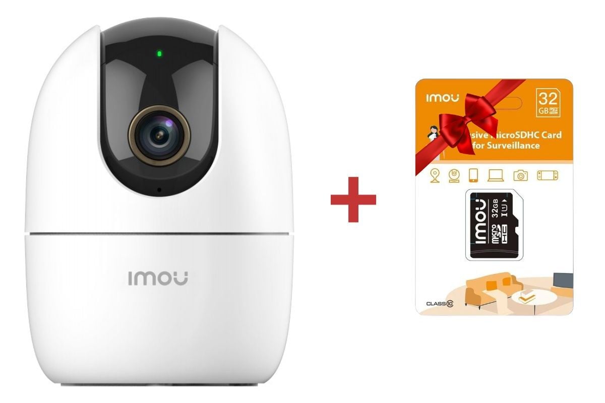 Camera wireless Imou Ranger 2 + card microSD 32GB cadou, 4MP, Wi-Fi, PTZ, Audio, Sirena, IPC-A42P+SD32GB