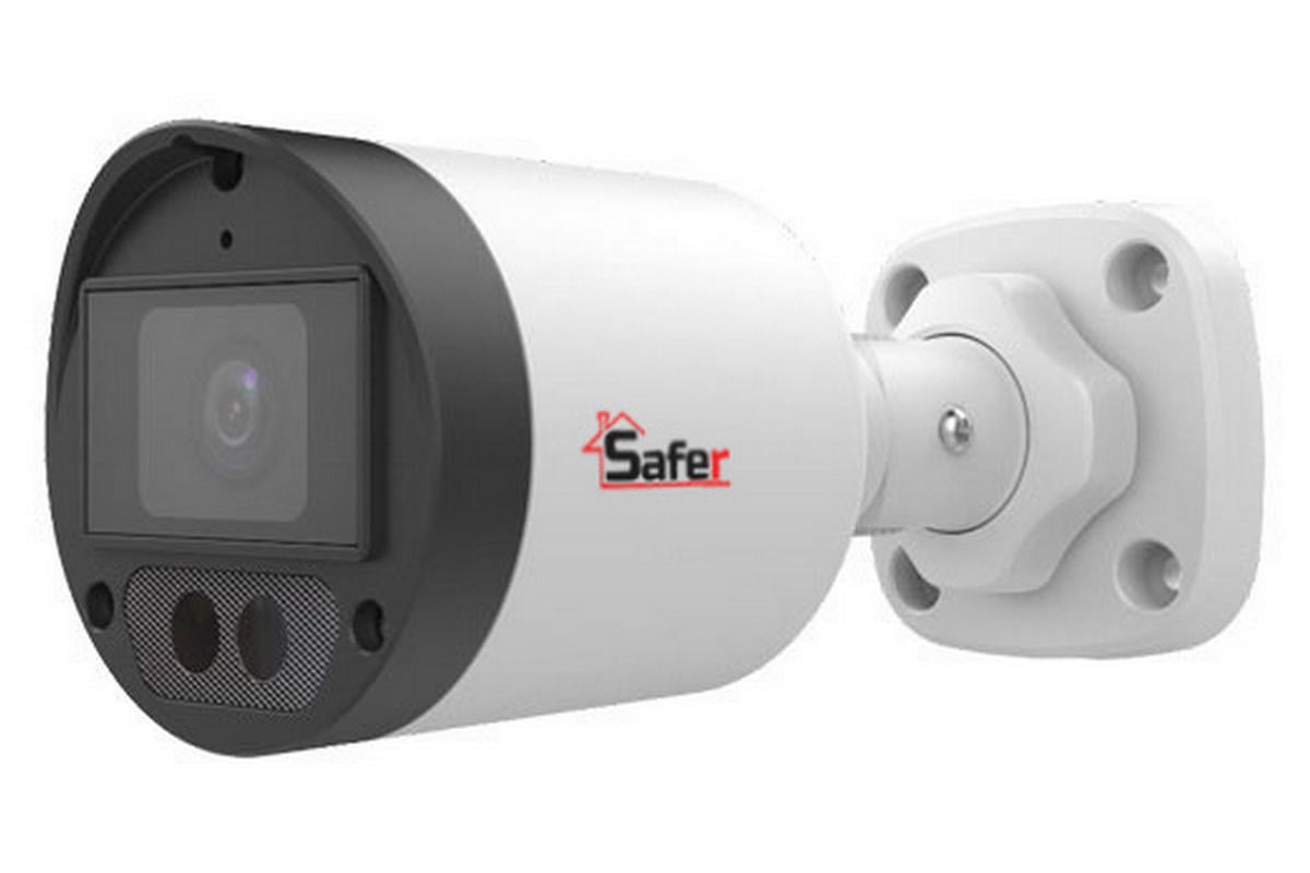 Camera de supraveghere exterior Safer, 5MP, lentila 2.8mm, LightHunter, IR 40m, Microfon, IP67, SAF-BP5MP40F28-A(U)