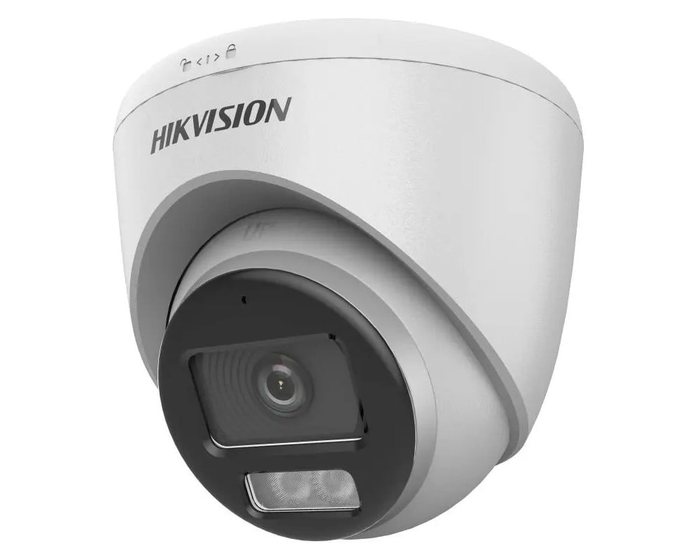 Camera de supraveghere Hikvision Smart Hybrid cu LED alb si IR 40m, 2 MP, 2.8 mm, microfon incorporat, DS-2CE72DF0T-LFS(2.8mm)