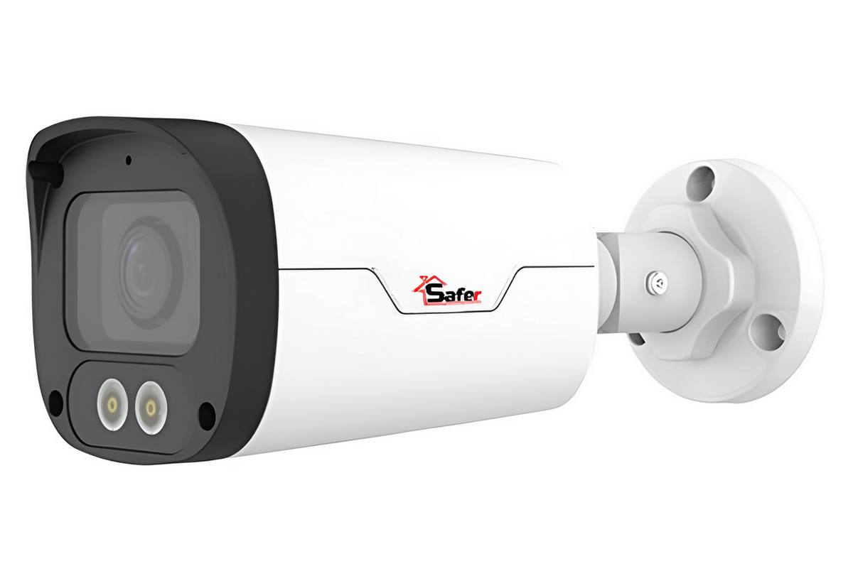 Camera de supraveghere IP, 4MP, LED alb 30m, ColorHunter, microSD, Microfon, PoE, IP67, Safer SAF-IPCBM4MP30-LED28-A
