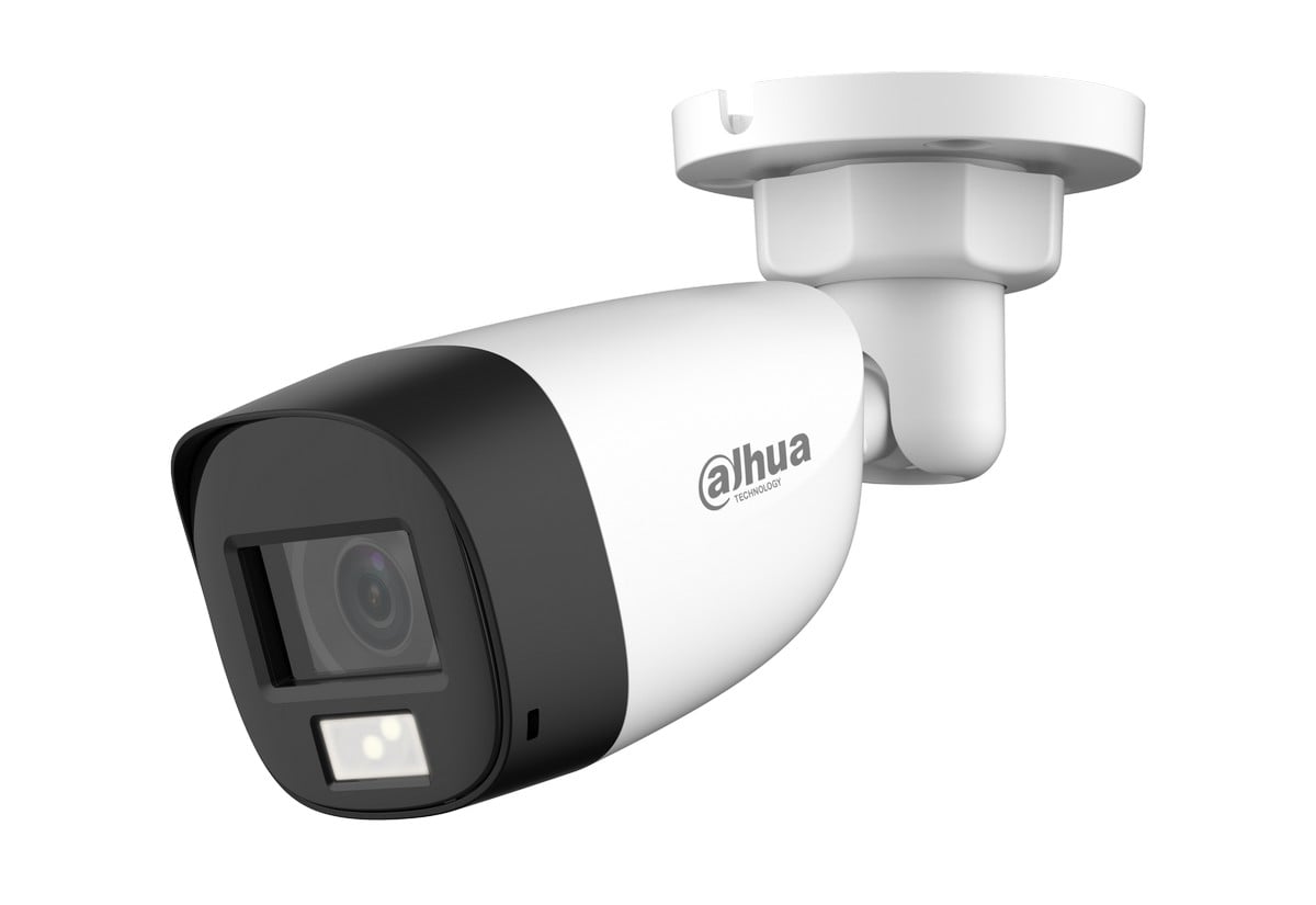 Camera de supraveghere pentru exterior HDCVI, Full HD 2MP, 3.6mm, Iluminare duala IR si LED 20m, Microfon, Dahua HAC-HFW1200CLP-IL-A-0360B-S6