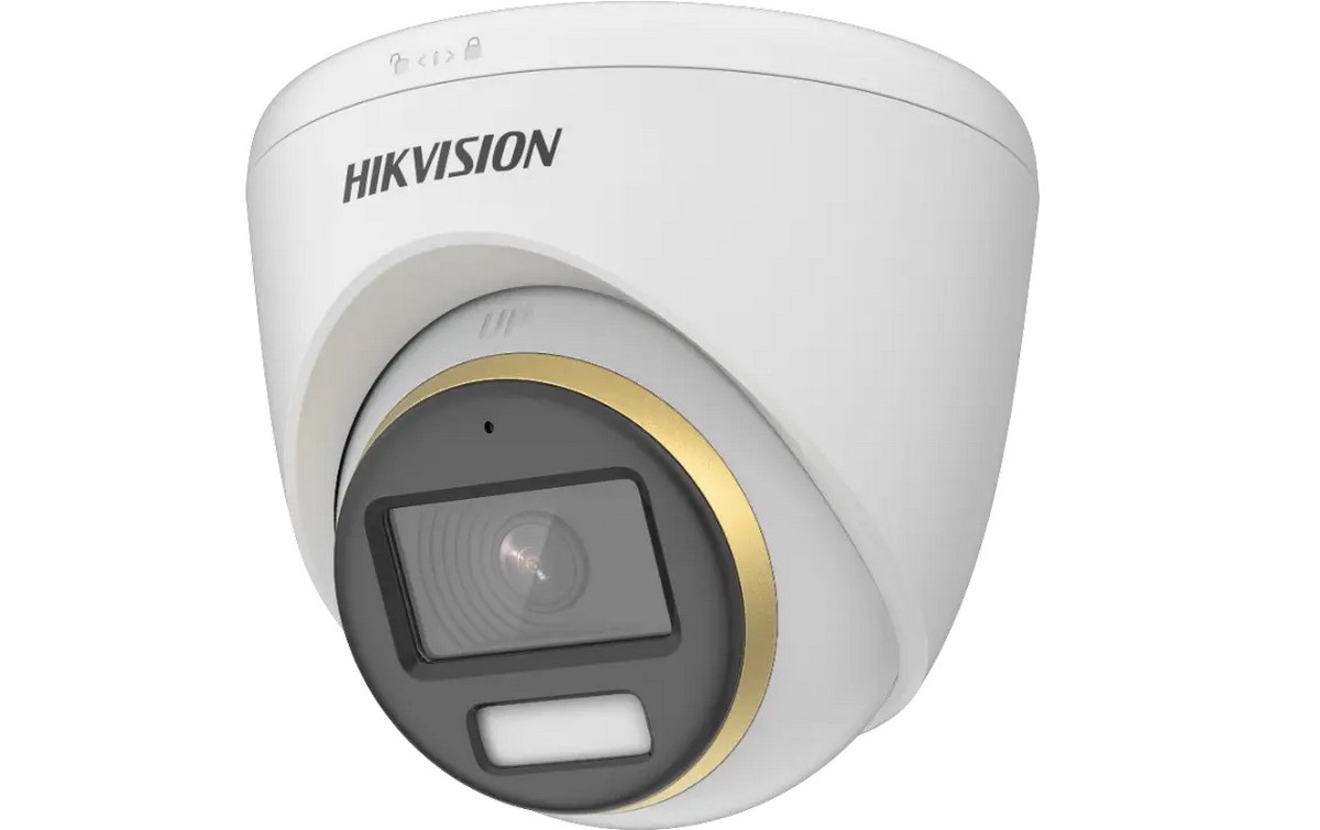 Camera de supraveghere pentru interior, ColorVu, Full HD 2MP, 2.8 mm, LED alb 40 metri, Microfon, IP67, Hikvision DS-2CE72DF3T-FS(2.8mm)