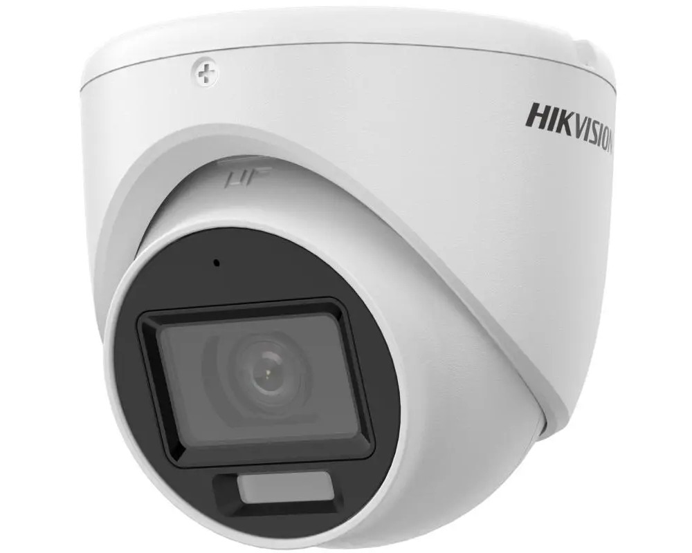 Camera Dome de supraveghere Hikvision Smart Hybrid cu LED alb 20m si IR 30m, 3K, lentila 2.8mm, Hikvision, DS-2CE76K0T-LMFS(2.8MM)