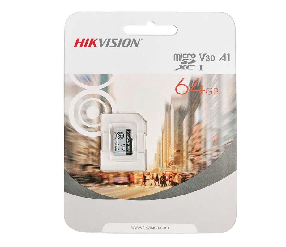 Card microSD XC, Hikvision 64GB, Clasa 10, V30 HS-TF-M1STD-64G