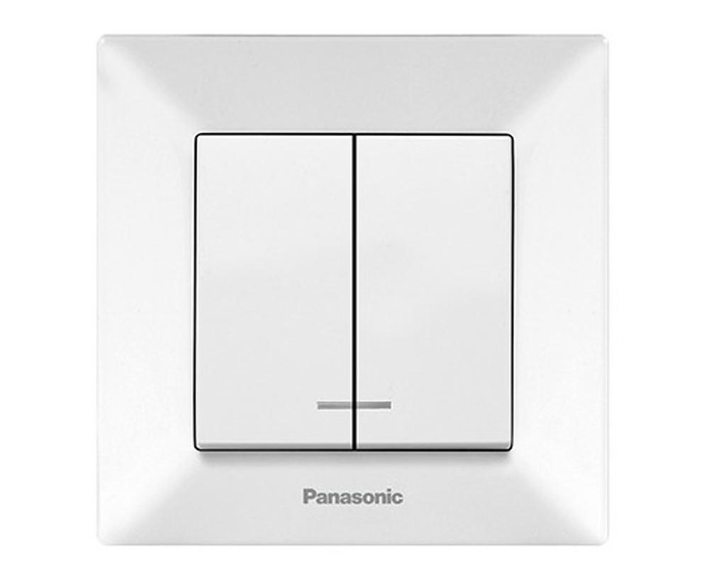 Comutator cu LED, 2 butoane, montaj incastrat, IP 20, Karre Plus Panasonic