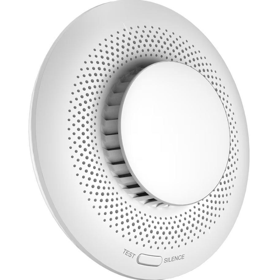 Senzor fum EZVIZ CS-T4C, Wi-Fi, ZigBee, sirena 85dB, lumina alarma, compatibilitate camere Ezviz, baterie CR14250, alb