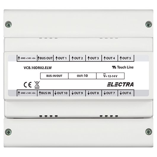 Doza derivatie video Electra, 12-14V, 10 iesiri VCB.10DR03.ELW0R