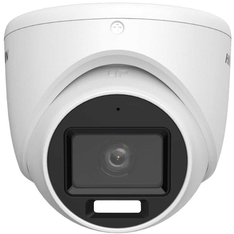 Camera de interior HDTVI cu iluminare duala, 2MP Full HD, Hikvision DS-2CE76D0T-LMFS, LED Alb 20m, IR 30m, 2.8mm, Microfon, IP67