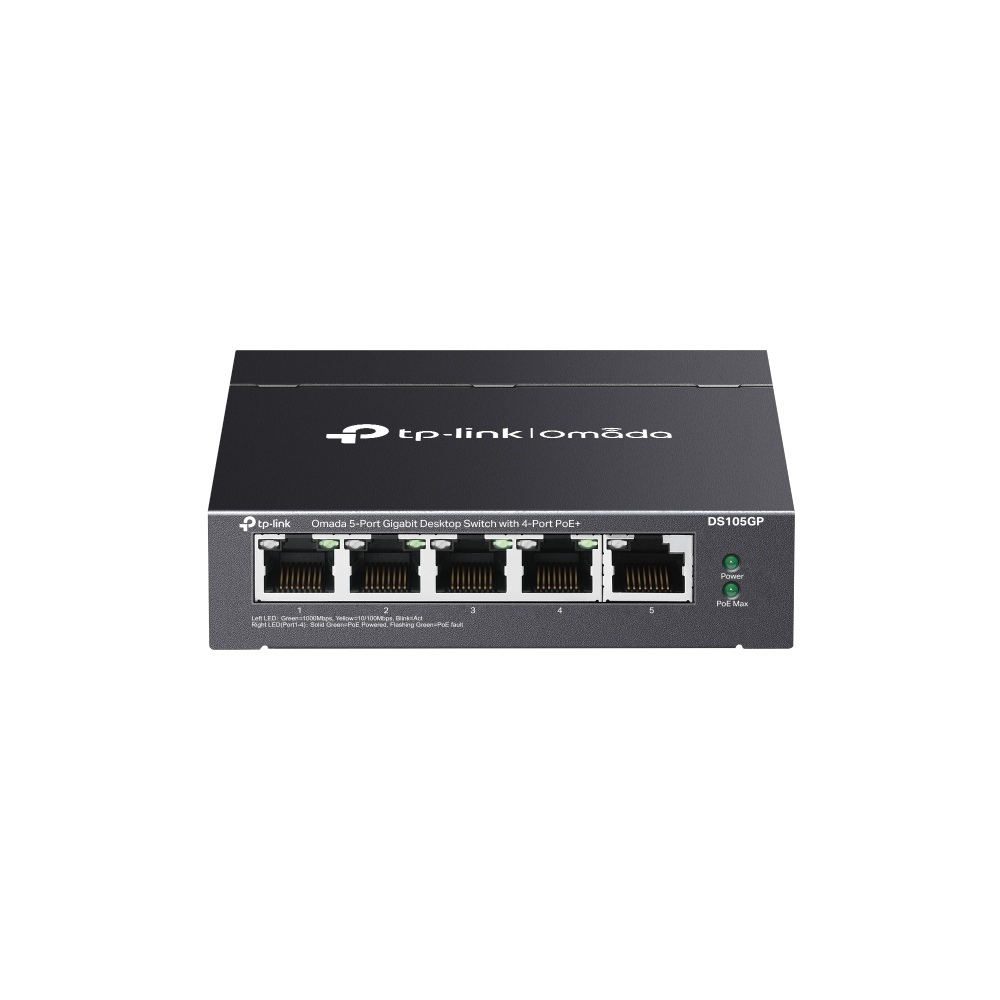 Switch cu 4x PoE,Tp-Link Omada DS105GP, 5 porturi 10/100/1000 Mbps, Fara management