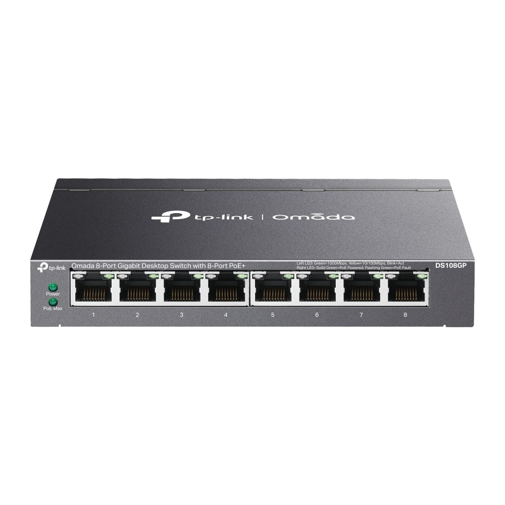 Switch PoE Tp-link Omada cu 8 porturi Gigabit, fara Management, 65W Total, 30W/Port