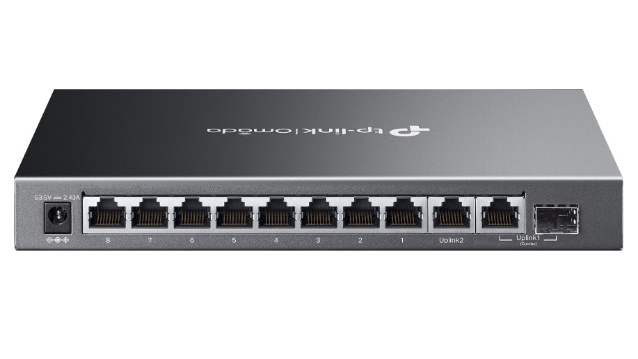 Switch Tp-Link Omada ES210GMP, 10 porturi, 8 xPoE+ RJ45, 123W, cu management, VLAN, 250m