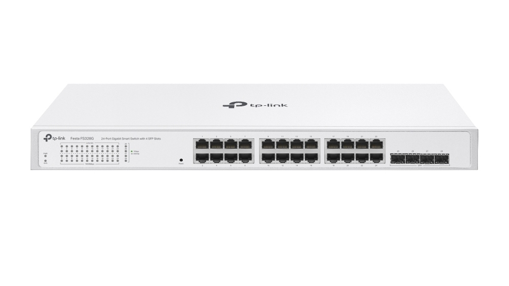 Switch Gigabit Tp-Link, 24 x Porturi RJ45, 4 x Porturi SFP, 56 Gbps, Fanless, Festa FS328G