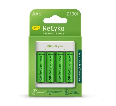 Incarcator GP BATTERIES E411+ 2100mAh AA pentru 4 acumulatori / baterii, GPACSE411001