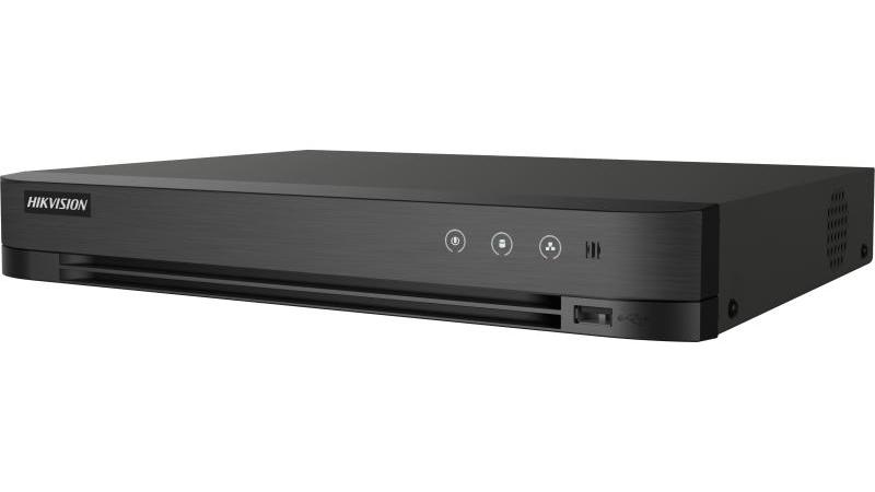 DVR 4 canale, 8MP, AcuSense Hikvision iDS-7204HUHI-M1/X/4A+4/1ALM, HDTVI/CVI/AHD/IP, 1x SATA