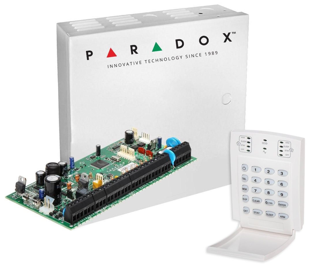 KIT Sistem de alarma 8 zone Paradox SP6000, cu tastatura LED, SP6000_K10