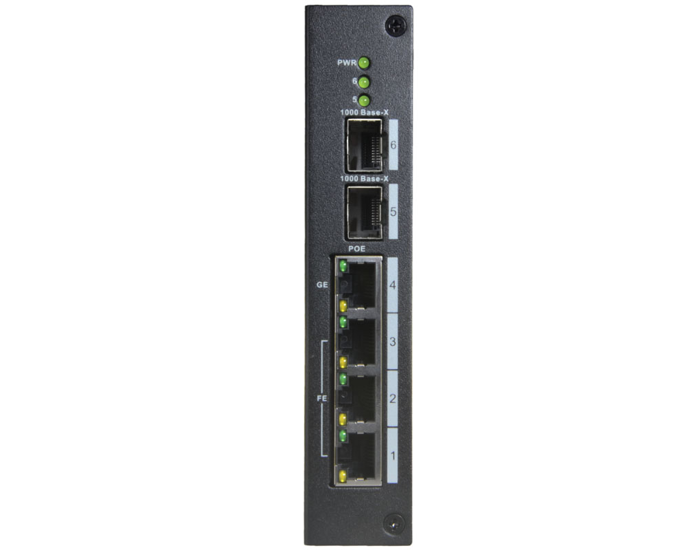 Switch 4 porturi PoE 10/100 Mbps + 2 porturi Gigabit SFP, SAF-SW0604-96